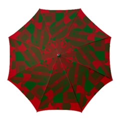 Red And Green Abstract Design Golf Umbrellas