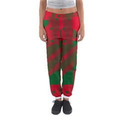 Red And Green Abstract Design Women s Jogger Sweatpants