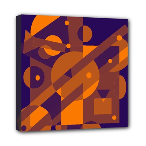 Blue And Orange Abstract Design Mini Canvas 8  X 8  by Valentinaart