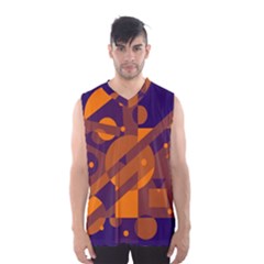 Blue And Orange Abstract Design Men s Basketball Tank Top by Valentinaart