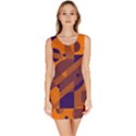 Orange and blue abstract design Sleeveless Bodycon Dress View1