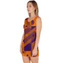 Orange and blue abstract design Sleeveless Bodycon Dress View2