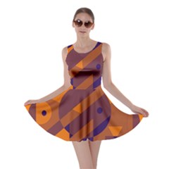 Orange And Blue Abstract Design Skater Dress by Valentinaart