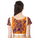 Orange and blue abstract design Short Sleeve Crop Top (Tight Fit) View2