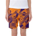 Orange and blue abstract design Women s Basketball Shorts View1