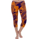 Orange and blue abstract design Capri Yoga Leggings View1