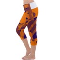 Orange and blue abstract design Capri Yoga Leggings View2