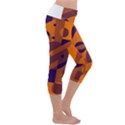 Orange and blue abstract design Capri Yoga Leggings View3