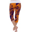 Orange and blue abstract design Capri Yoga Leggings View4