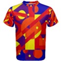 Blue and orange abstract design Men s Cotton Tee View1