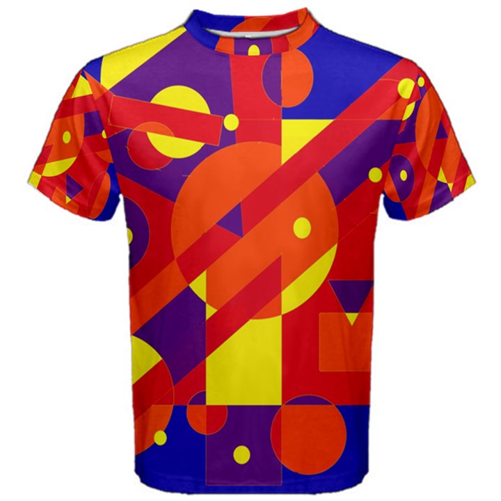 Blue and orange abstract design Men s Cotton Tee