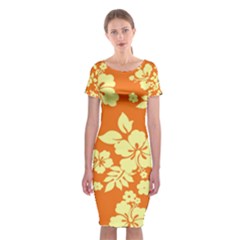 Sunny Hawaiian Classic Short Sleeve Midi Dress