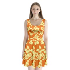 Sunny Hawaiian Split Back Mini Dress 