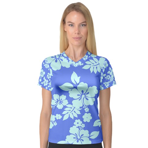 Hawaiian Sky Women s V-neck Sport Mesh Tee by AlohaStore