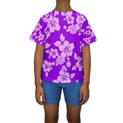 Hawaiian Sunset Kid s Short Sleeve Swimwear