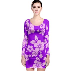 Hawaiian Sunset Long Sleeve Bodycon Dress