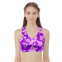 Hawaiian Sunset Sports Bra With Border by AlohaStore