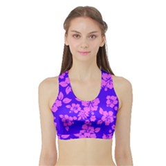 Hawaiian Evening Sports Bra With Border