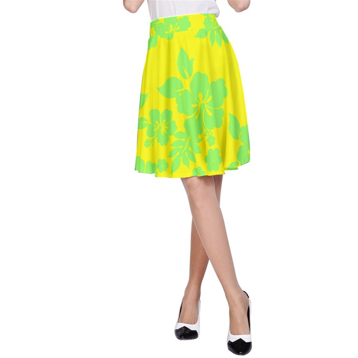 Bright Hawaiian A-Line Skirt