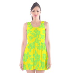 Bright Hawaiian Scoop Neck Skater Dress