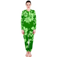 Green Hawaiian Onepiece Jumpsuit (ladies)  by AlohaStore