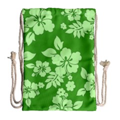 Green Hawaiian Drawstring Bag (large) by AlohaStore