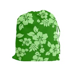 Green Hawaiian Drawstring Pouches (extra Large)