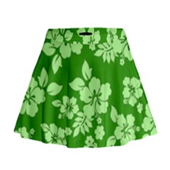 Green Hawaiian Mini Flare Skirt