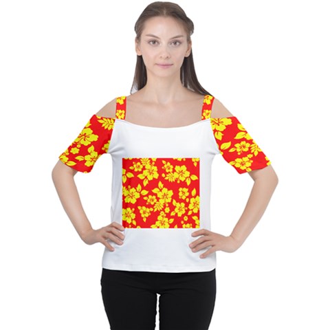 Hawaiian Sunshine Women s Cutout Shoulder Tee by AlohaStore