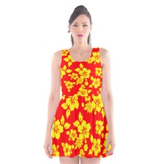 Hawaiian Sunshine Scoop Neck Skater Dress