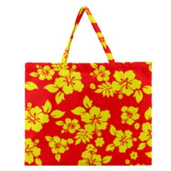 Hawaiian Sunshine Zipper Large Tote Bag