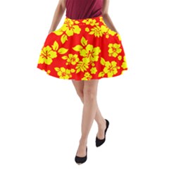 Hawaiian Sunshine A-line Pocket Skirt