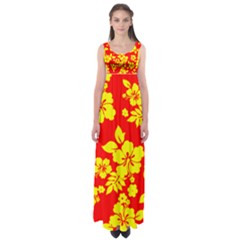 Hawaiian Sunshine Empire Waist Maxi Dress