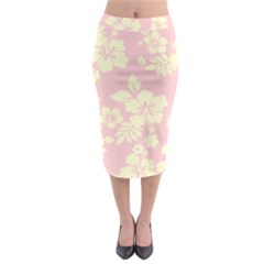 Pastel Hawaiian Midi Pencil Skirt