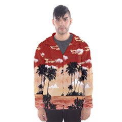 Palm Trees 3 Hooded Wind Breaker (men)