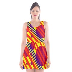 Hot Circles And Lines Scoop Neck Skater Dress