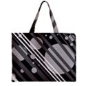 Gray lines and circles Zipper Mini Tote Bag View1