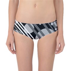 Gray Lines And Circles Classic Bikini Bottoms by Valentinaart