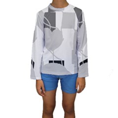 Gray Hart Kid s Long Sleeve Swimwear