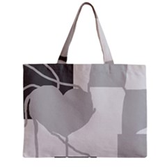 Gray Hart Zipper Mini Tote Bag