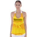 Yellow decorative design Babydoll Tankini Top View1