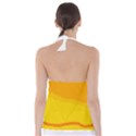 Yellow decorative design Babydoll Tankini Top View2