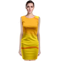 Yellow Decorative Design Classic Sleeveless Midi Dress