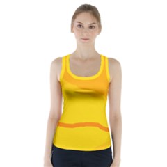 Yellow Decorative Design Racer Back Sports Top by Valentinaart