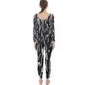 Black and white elegant pattern Long Sleeve Catsuit View2