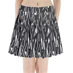 Black And White Elegant Pattern Pleated Mini Mesh Skirt