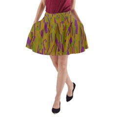 Decorative Pattern  A-line Pocket Skirt by Valentinaart