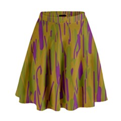 Decorative Pattern  High Waist Skirt