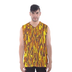 Yellow Pattern Men s Basketball Tank Top