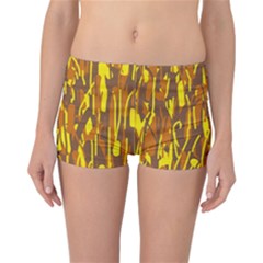 Yellow Pattern Reversible Boyleg Bikini Bottoms